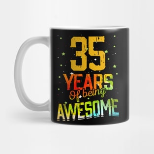 35 Years Of Being Awesome Gifts 35th Anniversary Gift Vintage Retro Funny 35 Years Birthday Men Women Mug